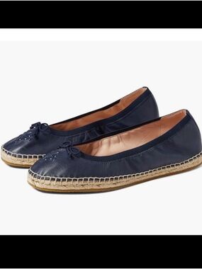 Kate Spade Clubhouse Women’s Leather Navy Espadrille Size 8 NEW